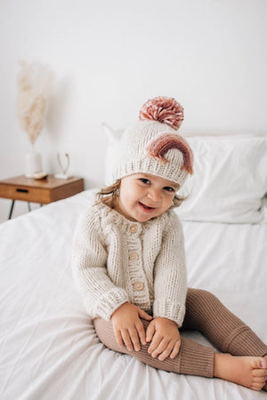 Huggalugs Rainbow Knit Pom Beanie
