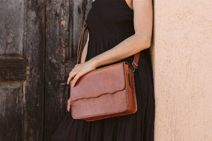 Cognac Mexican Leather Crossbody Bag