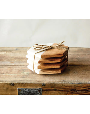 Marble & Mango Hexagon Coasters (S/4)