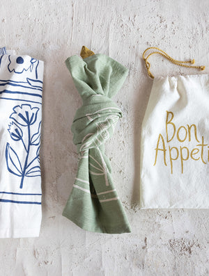 S/2 French Bon Appetit Kitchen Towel Set