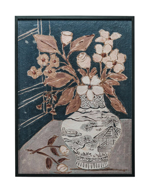 PRE-ORDER | Textured Large Potted Dry Floral Wall Art