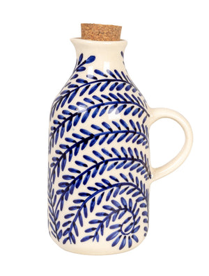 Indigo Floral Oil Cruet
