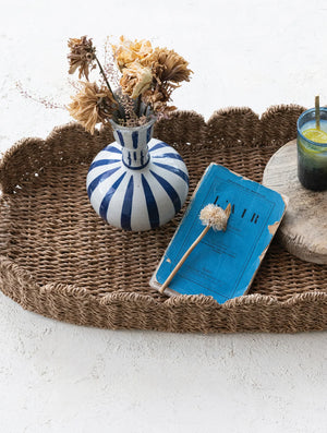 Hand Woven Bankuan Scalloped Tray