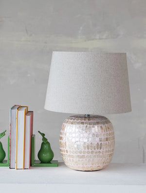 Capiz Oyster & Bamboo Table Lamp