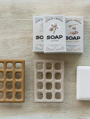 Stoneware Footed Soap Tray