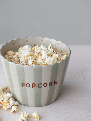 Hand Painted Embossed Popcorn Bowl