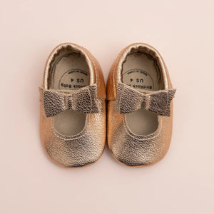 Rose Gold Bow Moccasins