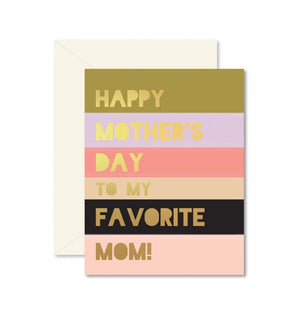 Colorblock Favorite Mom Card