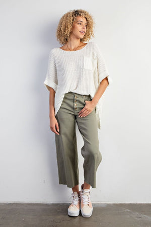 Button Fly Cropped Chinos