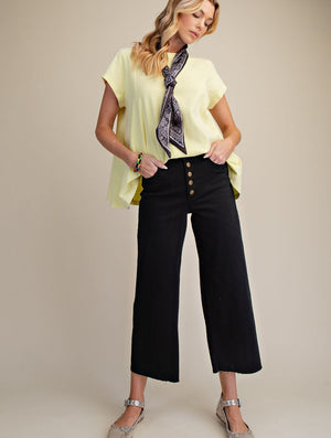 Midnight Relaxed Crop Washed Twill Pants