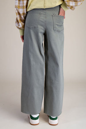 Ash Cropped Wide Leg Pant