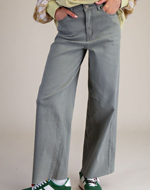 Ash Cropped Wide Leg Pant