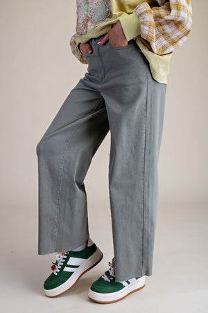 Ash Cropped Wide Leg Pant