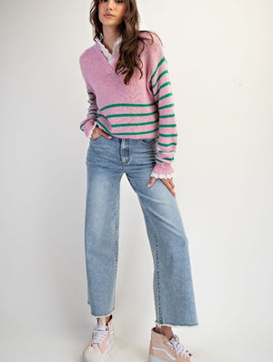 Maci Ankle Slit Stretch Denim Jean