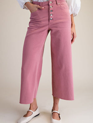 Pre-Order | Boho Rose Crop Wide Leg Denim Pant