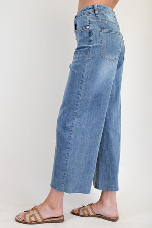 Relaxed Crop Wide Leg Denim Pant