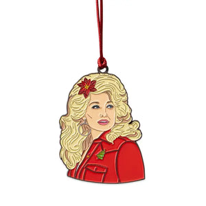 Dolly Poinsettia Enamel Holiday Ornament