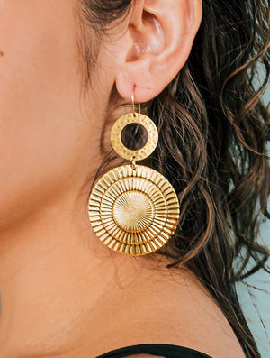 Empire Circle Brass Earring