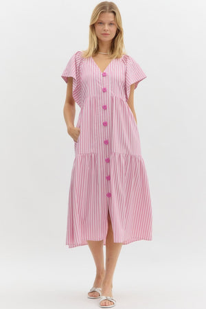 Sundae Striped Midi Dress