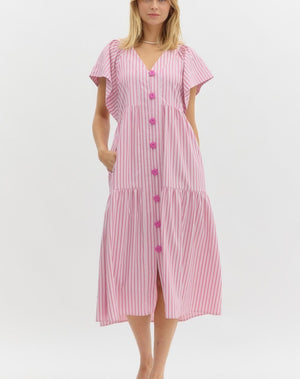 Sundae Striped Midi Dress
