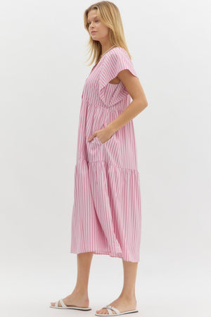 Sundae Striped Midi Dress