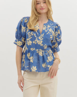 English Garden Peplum Top