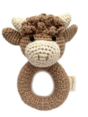 Highland Cow Hand Crochete Rattle