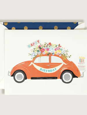 Orange Volkswagen Birthday Card