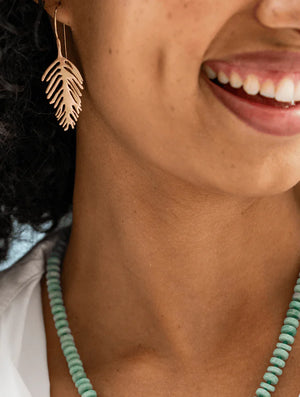 Ink & Alloy Flora Palm Leaf Earrings