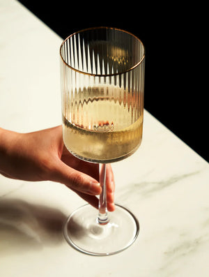 Meridian Crystal Gold Rimmed Wine Glasses