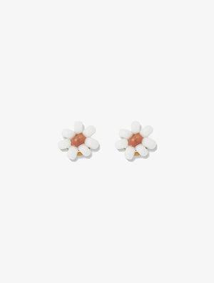 Ink + Alloy Flower Beaded Stud