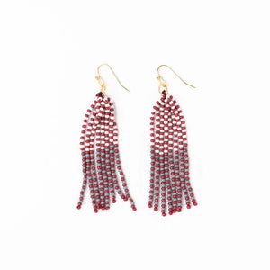 Ink & Alloy Maroon + White Game Day Earrings
