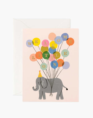 Welcome Little One Elephant Card