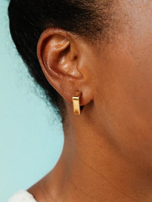 Gold Square Hoop Earring