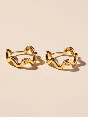 Squiggle Gold Hoop Earring