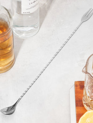 Stainless Steel Trident Cocktail Barspoon