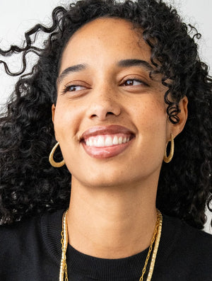 Ink & Alloy Hilary Textured Hoop Earring