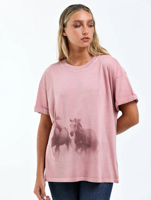 Running Horses Dusty Boyfriend Tee