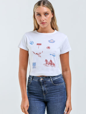 All Over Western Baby Tee