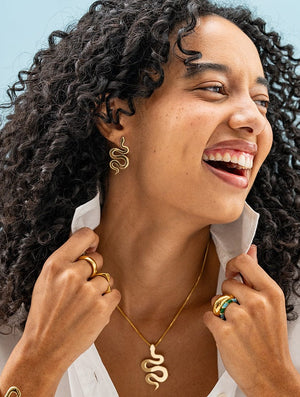 Ink & Alloy Kara Snake Post Earrings