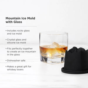 Mountain Lowball Ice Cube Mold & Glass