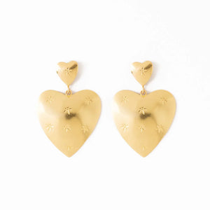 Ink & Alloy Laura Brass Heart Earrings