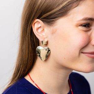 Ink & Alloy Laura Brass Heart Earrings