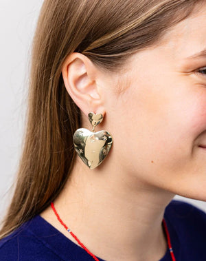 Ink & Alloy Laura Brass Heart Earrings