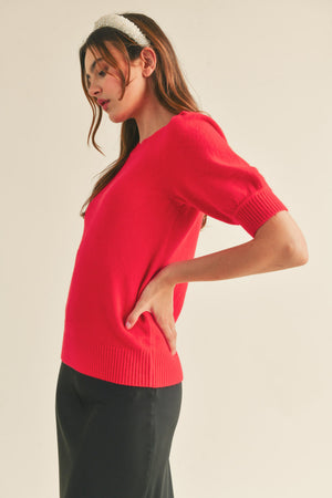 Penelope Puff-Sleeve Sweater Top