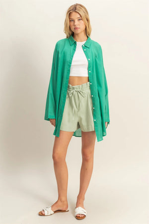 Seafoam Sheer Tunic Top & Cover Up