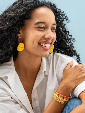 Ink & Alloy Rita Raffia Hoop Earrings