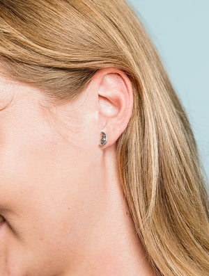 Tiny Crescent Moon Stud Earrings