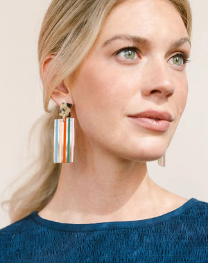 Colorful Striped Cabana Earrings