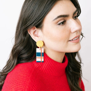 Nutcracker Plaid Cabana Earring